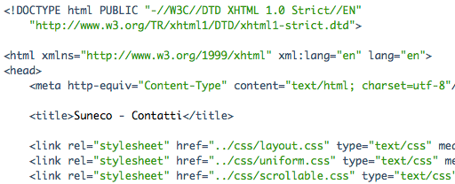 Il codice HTML